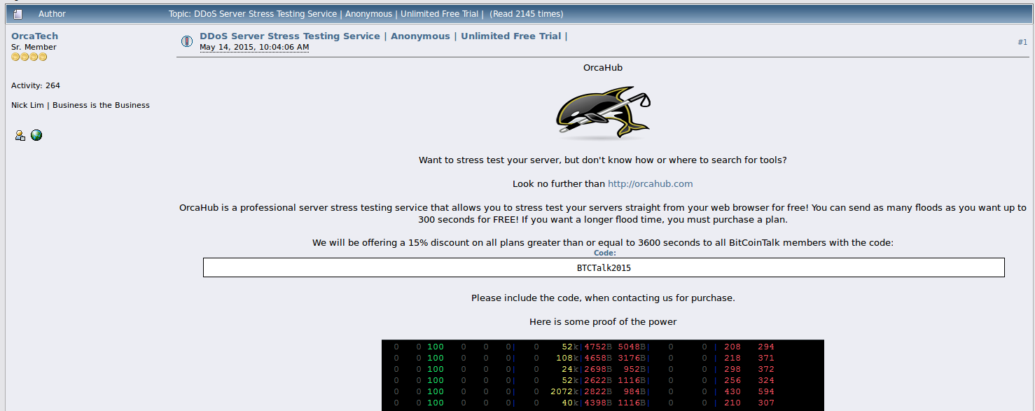 OrcaTech (Nicholas Lim) provides both type of services (anti ddos protection and stress testing services)